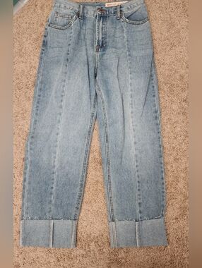 Wish List  Cuffed Jeans in Light Blue